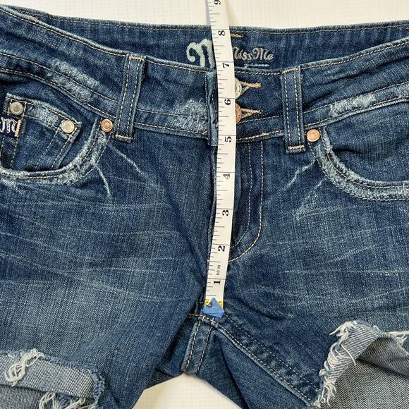 Miss Me Shorts Womens 26 Blue Denim Distressed Jean Frayed Cutoff Casual JF0350 - Picture 13 of 14